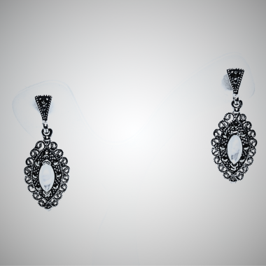 Pärl + Markassiit kõrvarõngad Hõbe 925 (1).png