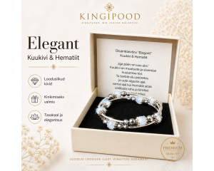 Disainkäevõru "Elegant"  Kuukivi & Hematiit 