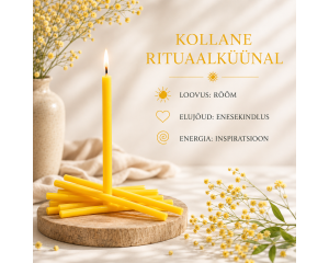 Kollane rituaalküünal; Intuitsiooni tugevdamine; Inspiratsiooni ja ettevõtluse edendamine; Küllus