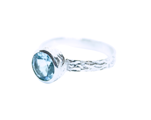 Sinine Topaas sõrmus Hõbe 925; 2,9g