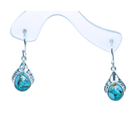 Vasktürkiis disain hõbekõrvarõngad 925; 3,9g