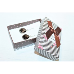 Kinkekarp kõrvarõngastele/ripatsile/sõrmusele "Present for You"  pruun 8*5*2,5cm
