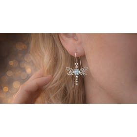 Kuukivi kõrvarõngad "Kiilid" Hõbe 925; 4,4g