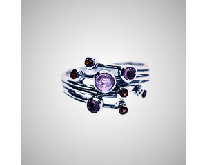 Roosa Turmaliin hõbesõrmus 925; 4,5g