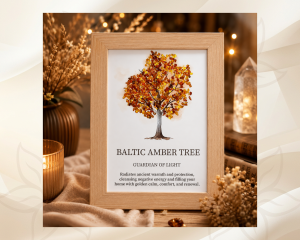 Pildiraamis kristallipuu Balti Merevaik