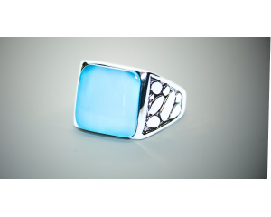 Sinine Kaltsedon hõbesõrmus 925; 8,7g