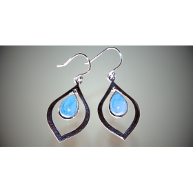 Larimar hõbekõrvarõngad tilk disain 925; 6,0g