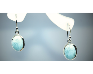 Larimar hõbekõrvarõgad ovaal; 925; 5,5g